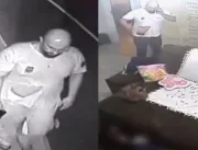 Câmeras de segurança mostram momento em que delegado mata própria esposa e enteada
